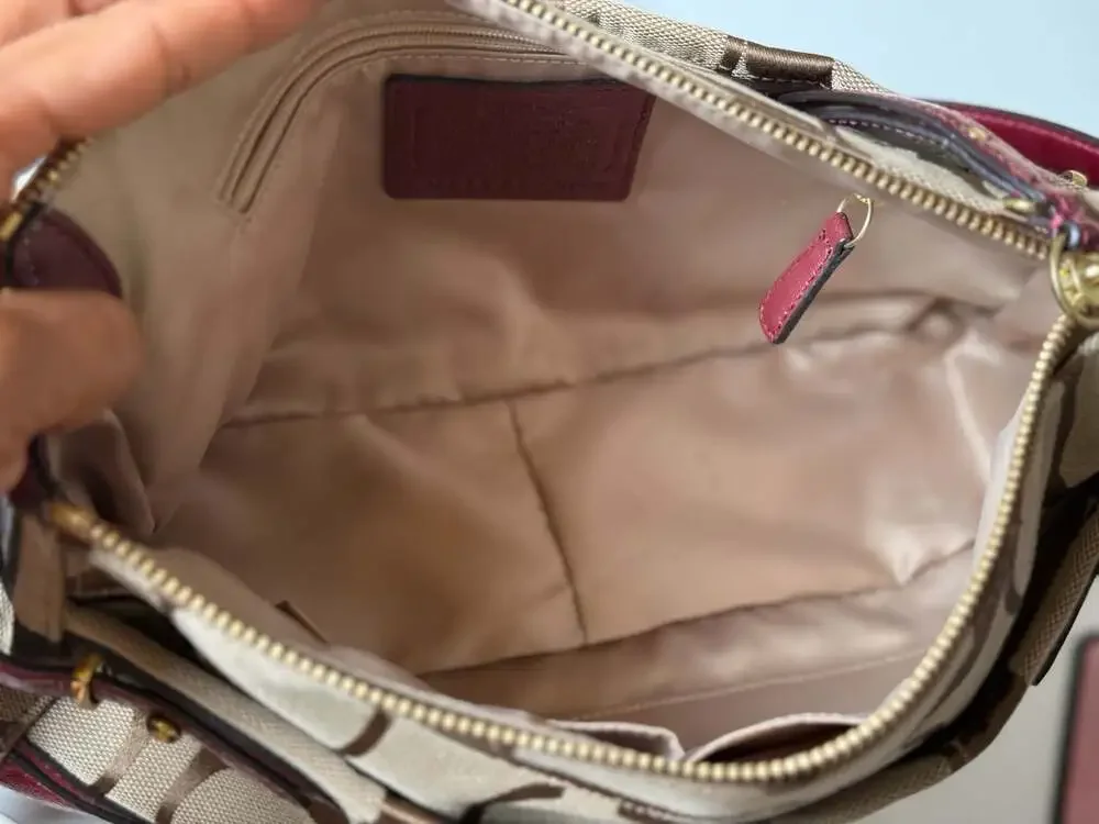 Beautiful Coach Legacy canvas burgundy, brown